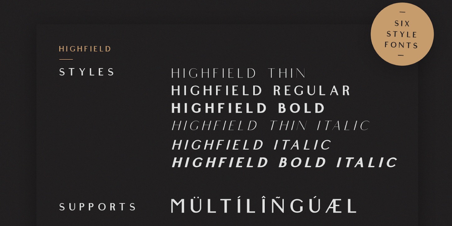 Przykład czcionki Highfield Bold Italic